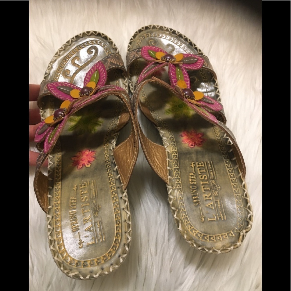 Spring Step Multi Color L L'artiste Wedges Sandal - image 6